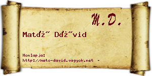 Mató Dávid névjegykártya